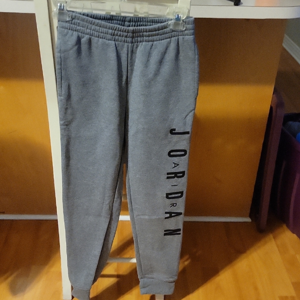 Jordan Gray Joggers with Black Logo